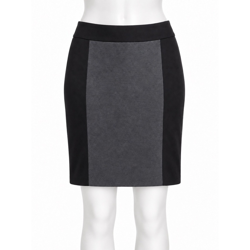 Tahari Arthur S. Levine Colorblock Pencil Skirt Women 2P Black Grey Stretch